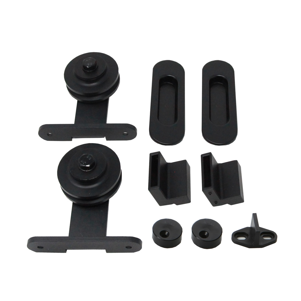 Henderson Rustic Top Mount 1 Door Fittings Kit - Black